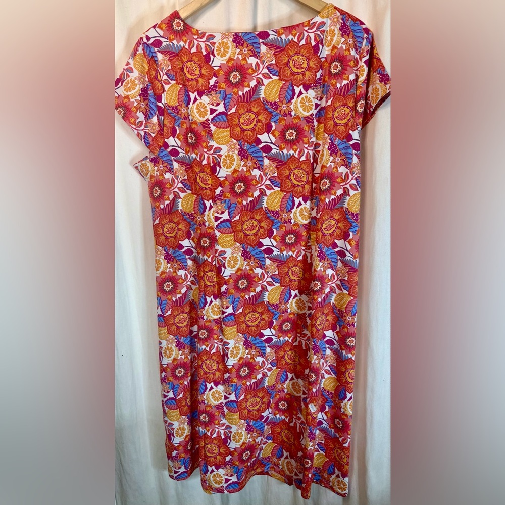 Talbots Citrus Floral Knit Midi Dress - Picture 7 of 9